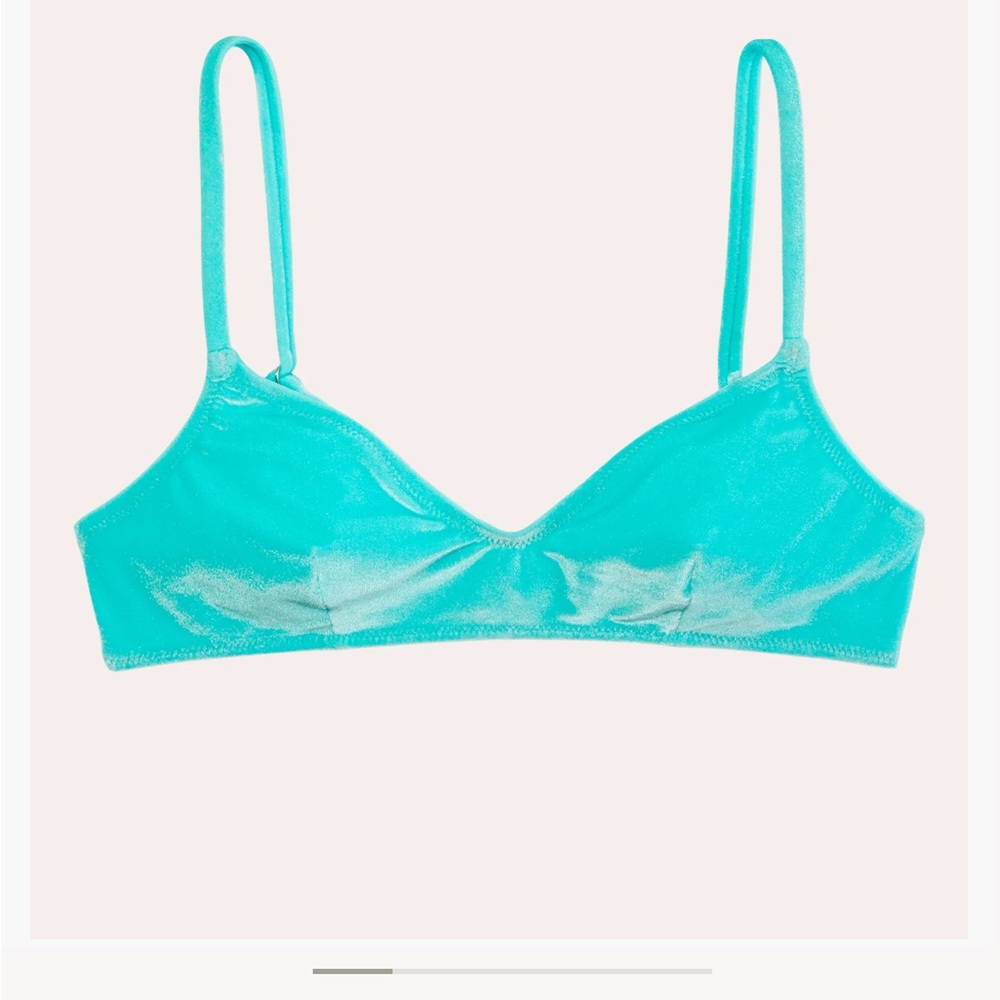 Cute luxurious solid and striped blue velvet swimsuit
